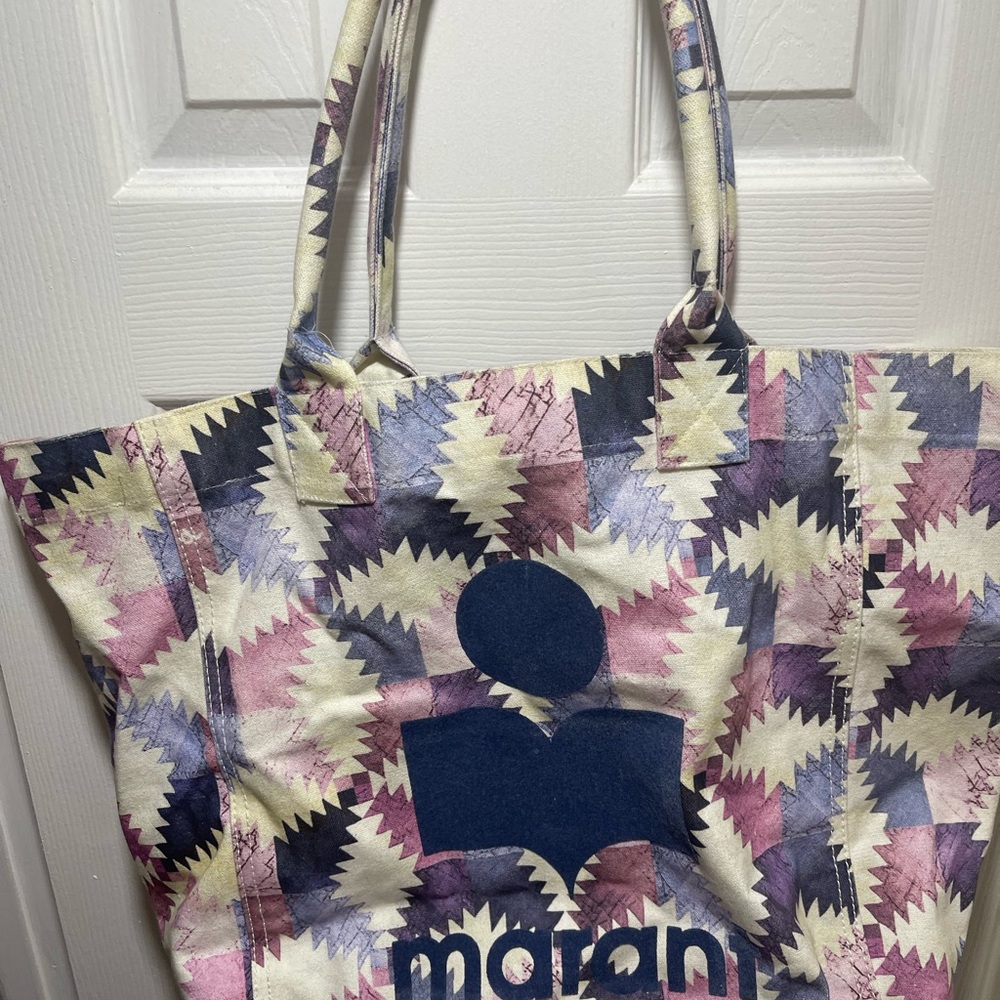 Isabel Marant Blue and Pink Patterned Tote